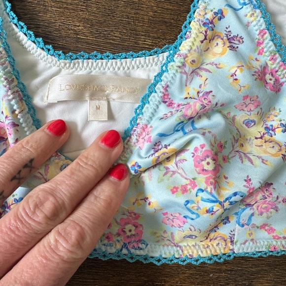 Loveshackfancy Bellan Bikini TOP only Floral Print Women's size Medium - Picture 5 of 5